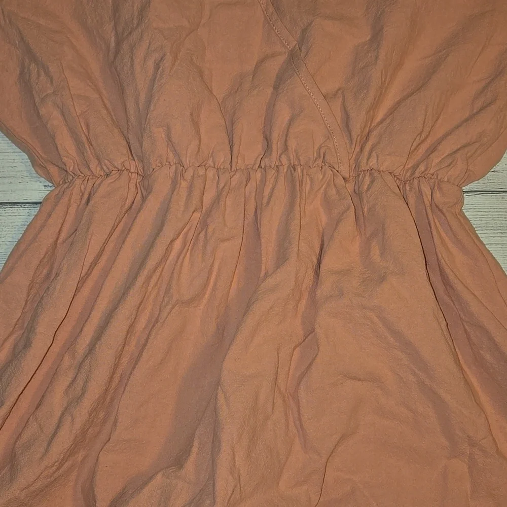 Velvet Torch Babydoll Skater Dress w/ 3/4 Puff Sleeves Pink/Peach Size L NWT - Picture 4 of 11